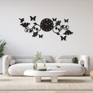 Butterfly Laminated Wall Clock With Backlight for Home & Office decoration
