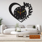 Butterfly Laminated Wall Clock With Backlight for Home & Office decoration