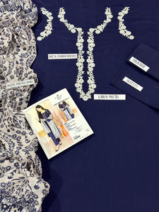 Women Unstitched Embroidered 3pc Suit