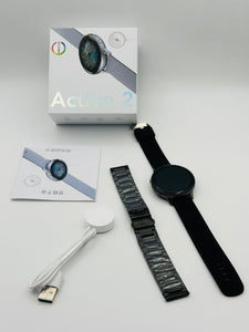 Active 2 Pro Smartwatch | Waterproof Round Display | Bluetooth Call & Heart Rate Monitor | Multi-Sport Mode | Android Compatible