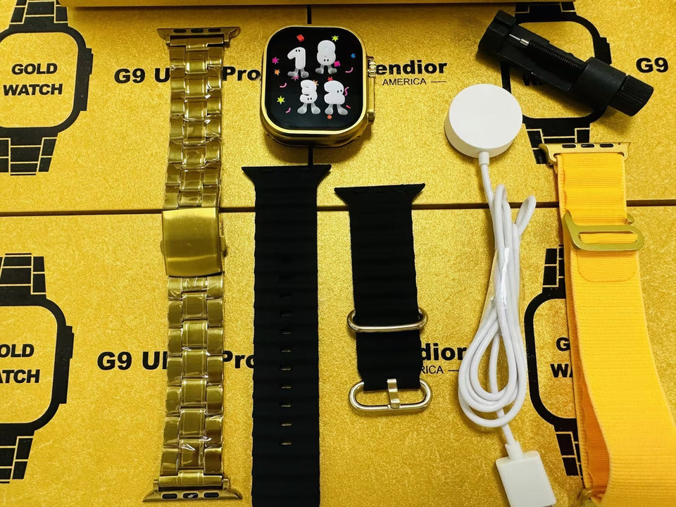 Fendior G9 Ultra Max Gold Smart Watch with 2.02-Inch Full Screen Display