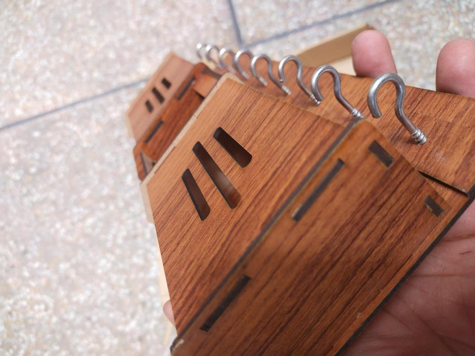Wooden Wall Hanging Mobile Holder and Key Holder 3D DIY Design