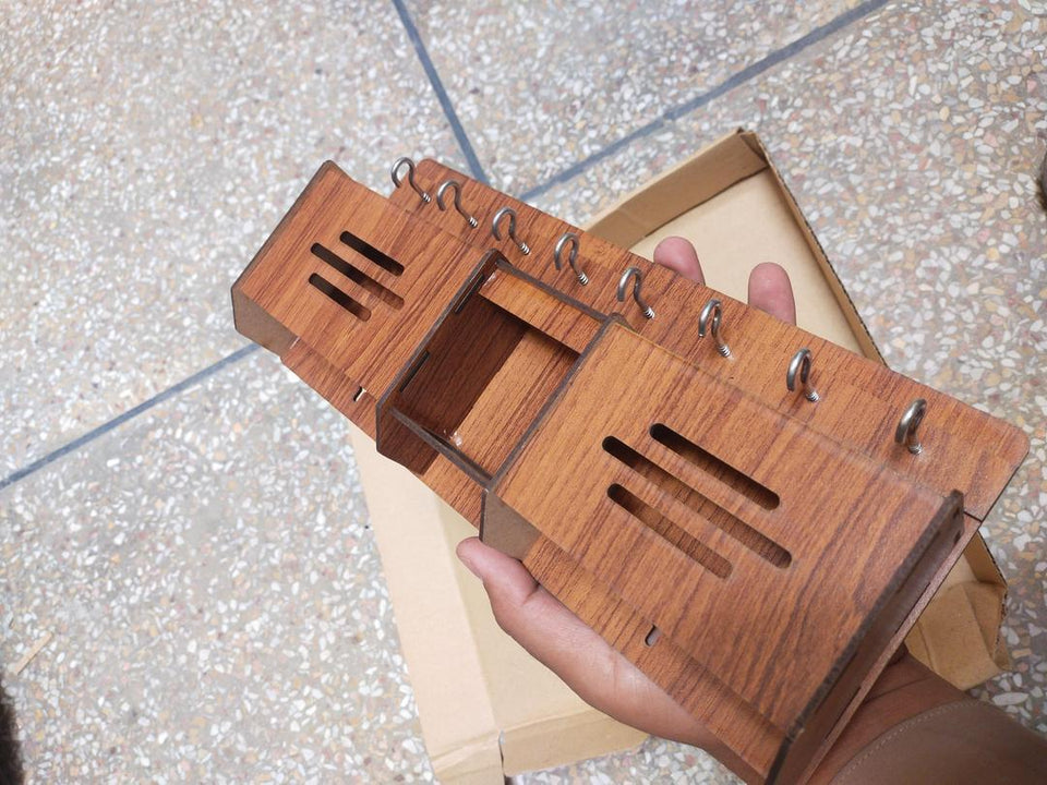Wooden Wall Hanging Mobile Holder and Key Holder 3D DIY Design